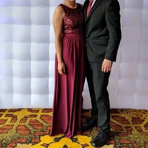 Elegant dress gown Wine red